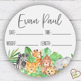 Safari Animals Birth Stat Sign