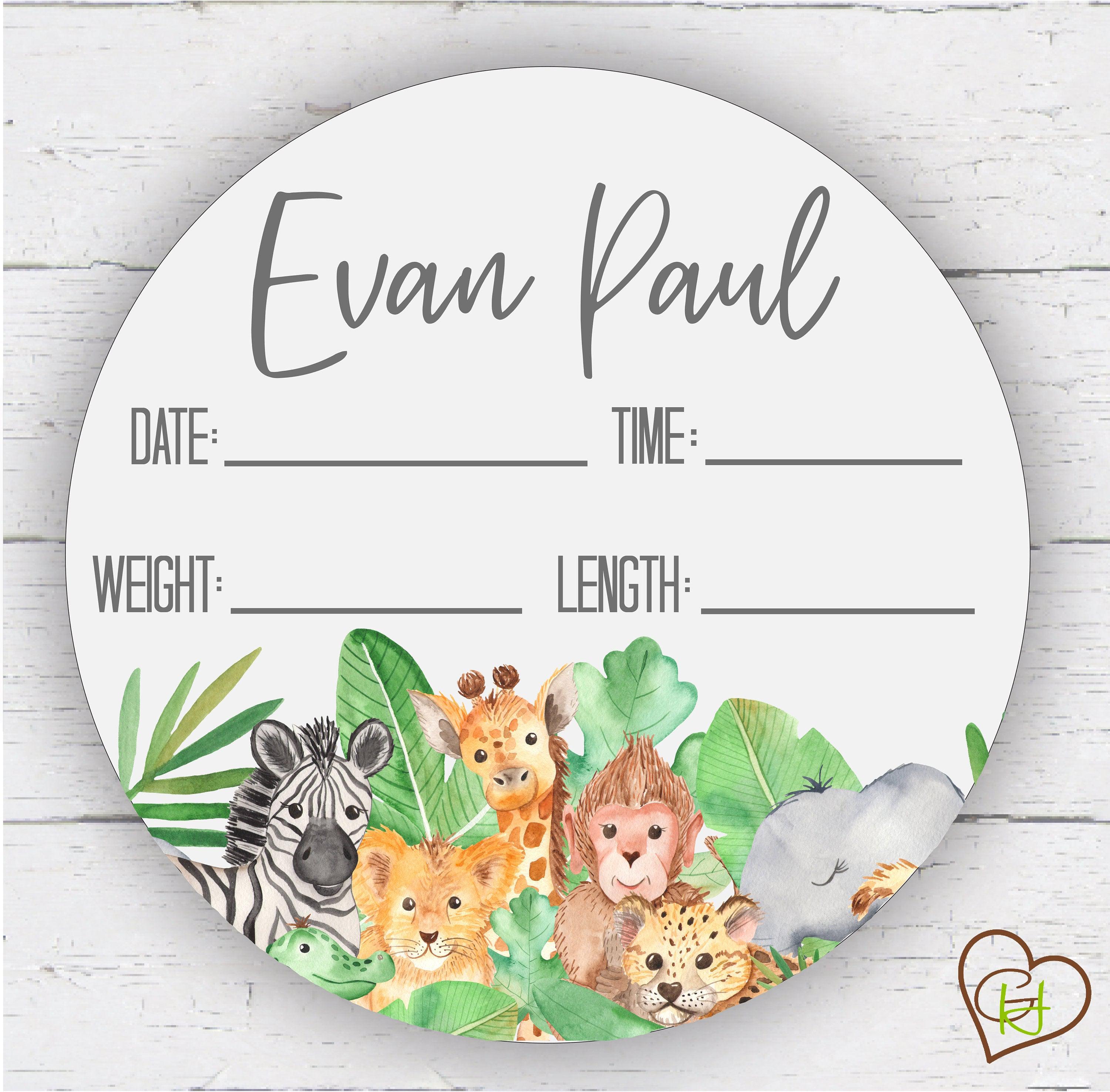 Safari Animals Birth Stat Sign