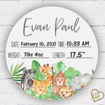 Safari Animals Birth Stat Sign