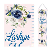 Personalized Navy and Blush Floral Growth Chart