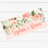 Personalized Name Sign - Peach Floral