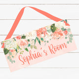Personalized Name Sign - Peach Floral