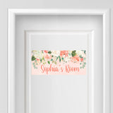 Personalized Name Sign - Peach Floral