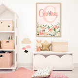 Personalized Name And Initial Wall Art - Peaches And Cream Design