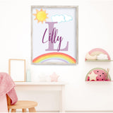 Personalized Rainbow Initial And Name Wall Décor