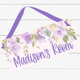 Personalized Name Sign - Purple Floral