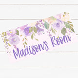 Personalized Name Sign - Purple Floral