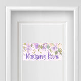 Personalized Name Sign - Purple Floral