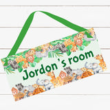 Personalized Name Sign - Boy Design - African Animals