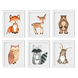 Woodland Animals Wall Art - Digital - Set Of Six