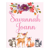 Personalized Floral Woodland Wall Decor