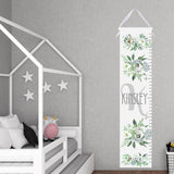 Personalized Growth Chart - Modern Rustic White Floral Design