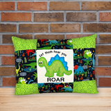 Embroidered Dinosaur Throw Pillow