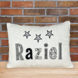 Personalized  Gray and Black Applique  Pillow for Boys
