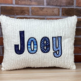 Personalized  Navy and Blue Name  Pillow for Boys