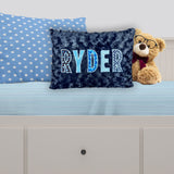 Personalized  Navy Throw Pillow for Boys