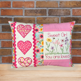 You Are Loved Embroidered Throw Pillow - Pink