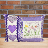 You Are Loved Embroidered Throw Pillow - Purple