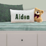 Personalized Forest Green Applique Pillow For Kids