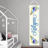 Blue and Yellow Floral Growth Chart