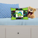 Embroidered Dinosaur Throw Pillow