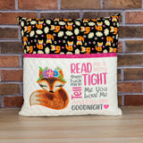 Girl Fox Animals Reading Pillow - Personalized