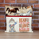 Cowboy Reading Pillow With Pocket - Personalized