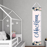 Personalized Navy and Blush Floral Growth Chart