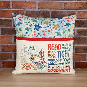 Ocean Reading Pillow With Pocket