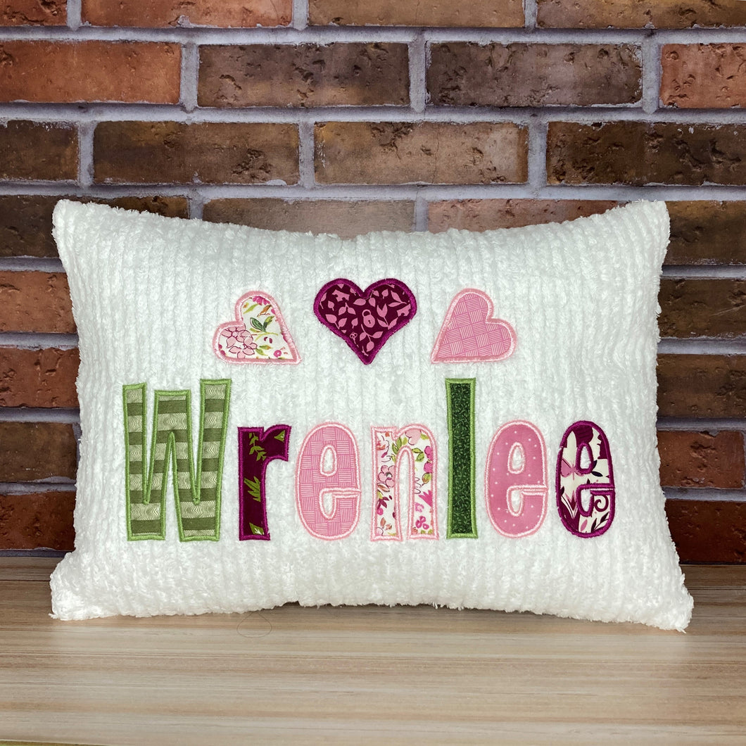 Personalized  Name Pillow - Chenille With Applique