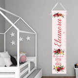 Personalized Girl's Growth Chart - Multi color Floral