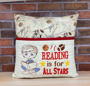 Sports Reading Pillow With Pocket