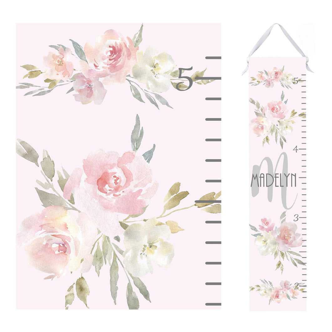 Personalized Growth Chart - Modern Floral Design