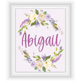 Personalized Lavender Floral Wall Art - Digital or Printed