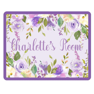 Personalized Printed Door Decal - Lavender Floral