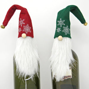 Christmas Gnome Bottle Toppers - Set Of Two