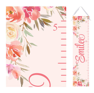 Personalized Growth Chart- Blush Floral Design