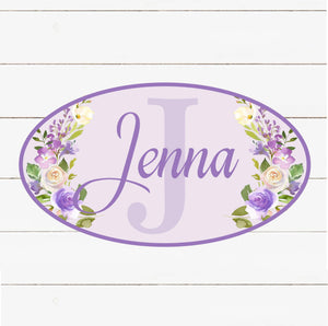 Personalized Printed Door Decal - Lavender Floral