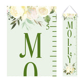 Personalized Growth Chart- White Floral Design
