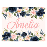 Personalized Navy and Blush Wall Decor
