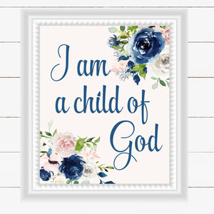 Child of God Wall Décor - Navy And Blush Floral