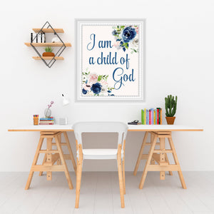 Child of God Wall Décor - Navy And Blush Floral