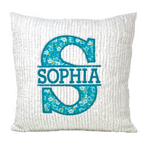 Personalized  Purple Applique Throw Pillow for Girl