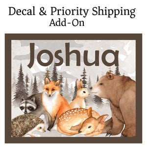 Personalized Woodland Animals Printed Growth Chart