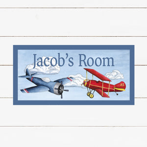 Personalized Printed Door Decal - Airplanes