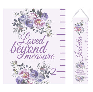 Personalized Growth Chart for Girls - Floral Design - Loved Beyond Measure
