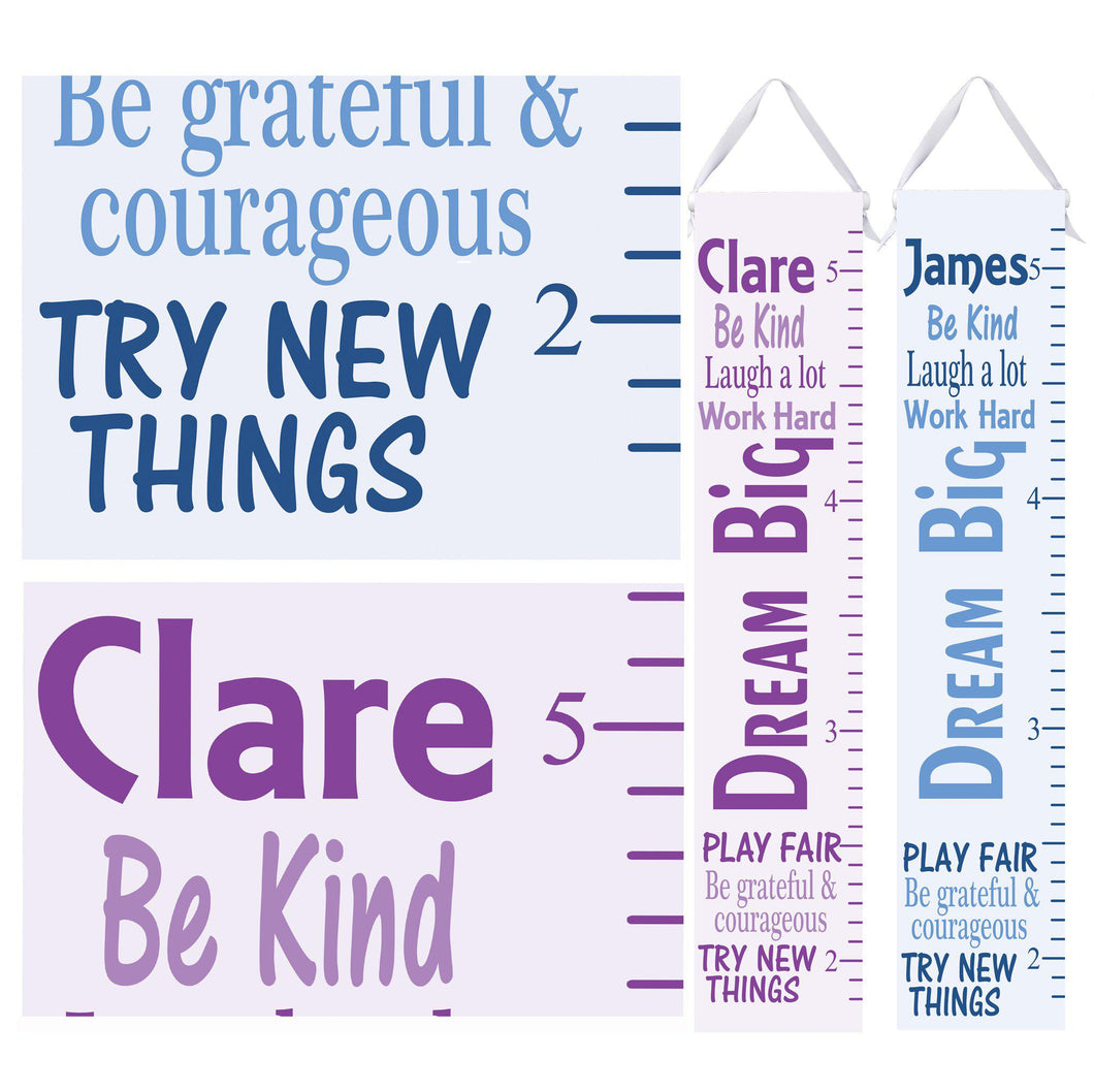 Personalized Growth Chart - Dream Big Words