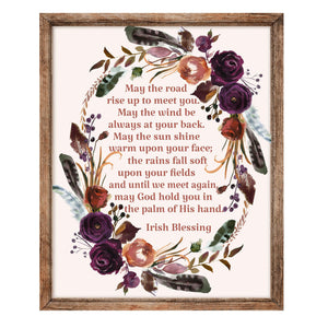 Irish Blessing Wall Décor - Brown Floral Keepsake
