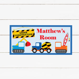 Personalized Printed Door Decal - Construction