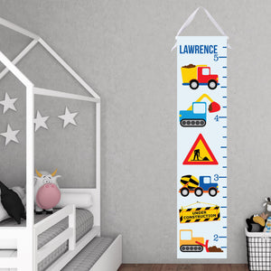 Personalized Construction Printed Growth Chart